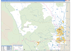 Fort Collins Metro Area Wall Map Basic Style 2026